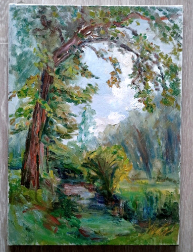 Tableau huile paysage - à,