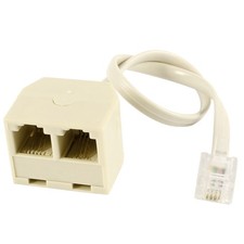 Téléphone 6P4C RJ11 Prise Mâle Jack vers Dual Femelle Câble Adaptateur