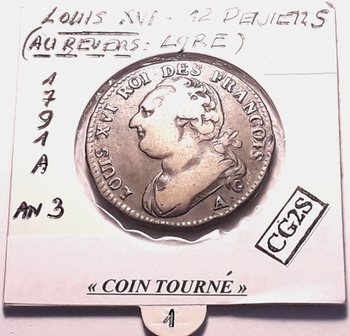 Louis xvi deniers - deniers, 1791