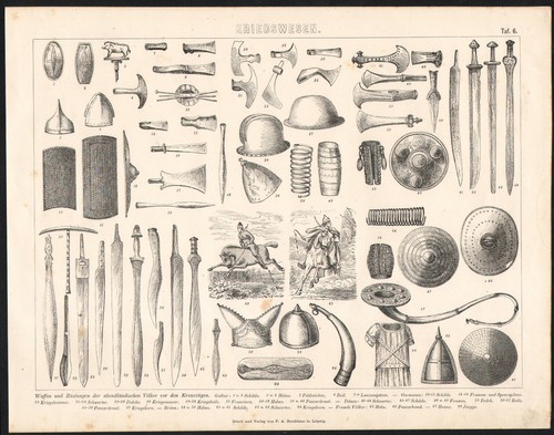 1875 gravure antiquité armes - 1875,
