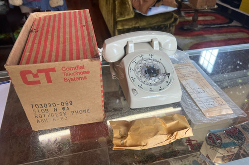 Vintage tan comdial rotary - vintage,