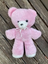 Vintage Pink Bear Plush Blanket 32cm
