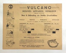 HOUSEHOLD VOLCANO CABLE UNCLOGGER PIPES OLD FLYER INSTRUCTIONS FOR USE