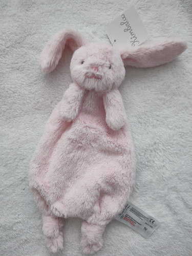 Doudou lapin rose plat