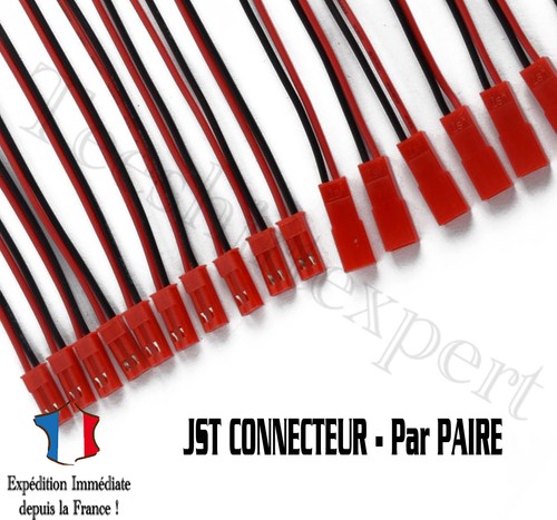 Paire connecteur jst mâle - paire, +