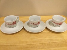 Vintage set of 3 live happ illy  Demitasse Espresso Cups W/ Saucers Italy