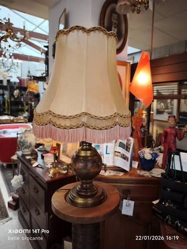 Lampe poser bois laiton - a, et