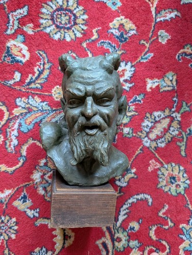 Ancien buste satyre faune en - faune,