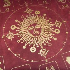 52 cm - antique zodiacal carpet velvet burgundy astrology zodiac signs