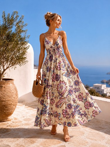 Robe longue bohème fleurie