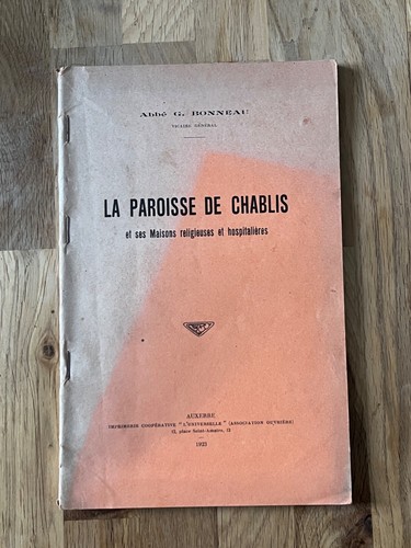 Livre paroisse chablis - la,