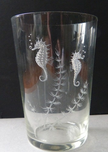 Verre ancien cristal gravé - verre,