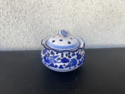 Pot faïence décor bleu - faïence,