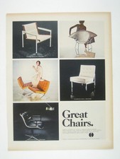 Knoll International Great Chairs Vintage Print Ad 1960s Iconic Design Home Decor