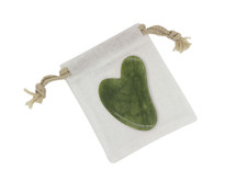 Guasha en Jade vert + pochon /