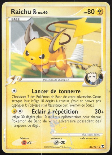 Carte pokémon raichu 111 - pokémon, 31/111