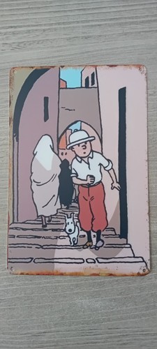 Tintin plaque métal - tintin,