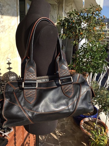 Superbe grand sac cuir marron - grand,