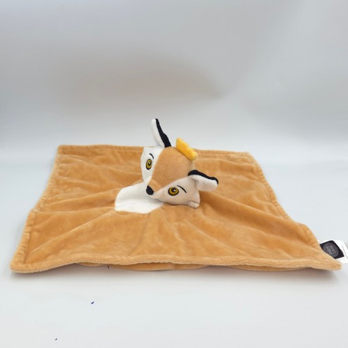 Doudou plat renard beige blanc