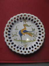 ++"521.10" SMALL OPENWORK PLATE MOUSTIERS SIGNED D.M.