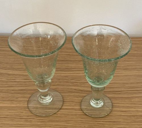 Verres pied biot - biot, vert