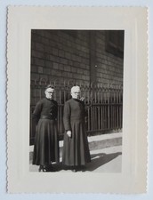 Two parish priests religious priests, Father Vital, black dress - vintage photo snapshot