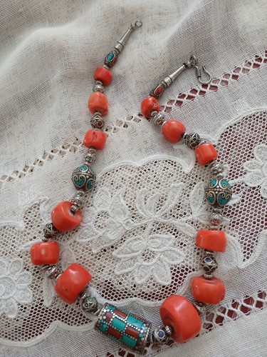 Ancien collier ethnique - ethnique, perles