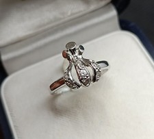 Or blanc bague femme 18K motif