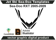 Jet Ski templates Sea-Doo RXT 2005-2009 Vector  Ai Cdr Ready for design J12