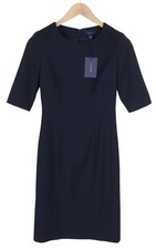 GANT Hopsack Stretch Petite Robe Femme EU34 Laine Manches 3/4 Longueur Genou I