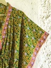 Kaftan En Coton Pur Vert Long