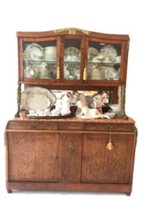 ANTIQUE FRENCH ORMOLU CABINET BUFFET VITRINE MARBLE TOP