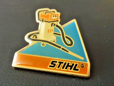 pin's pins car badge.  tractor.  STIHL vacuum chainsaw