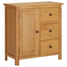 Bois de Chêne Massif Armoire Buffet Meuble de Rangement Intérieur vidaXL