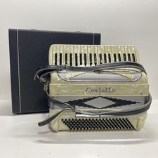 Contello Ivory Pattern Italy Accordion W/ Hard Case