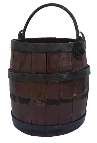 Ancien seau puits bois - ancien, de