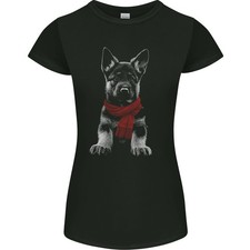 T-Shirt Femme Coupe Petite Avec Un Chiot Berger Allemand En Écharpe