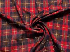 Tissu À Carreaux Tartan Écossais Design 17 Marron Rouge Jaune