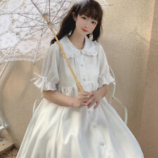 Japonais Femme Sweet Filles Lolita Robe Ruche Princesse Fairy Doux Mignon Blanc
