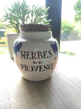 Ceramic jar and cork stopper 'Herbes de Provence' earthenware by Biot