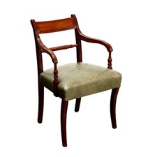 Chaise Régence Ancienne Acajou Assise Rembourrée Royaume-Uni XIXe Siècle