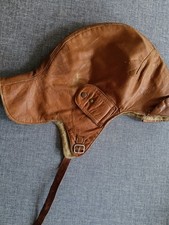 Ancien casque en cuir moto-auto-aviation - A. W. Gamage Ltd - Londres