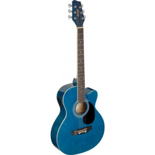 GUITARE ELECTRO ACCOUSTIQUE AUDITORIUM COULEUR BLEU PAN COUPE TABLE TILLEUL