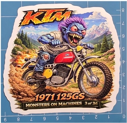 1971 ktm 125gs 9x9cm durable - ktm,
