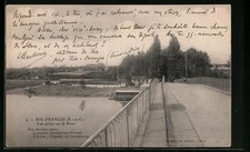 Old postcard Ris-Orangis, view taken on the bridge 