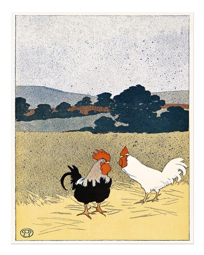 Coq vintage art mural