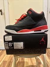NIKE AIR JORDAN III 3 RETRO CRIMSON MENS BASKETBALL SHOES - MENS SZ 8.5