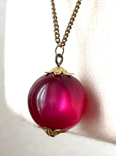 Collier vintage boule rose - vintage,