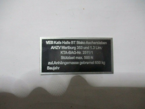 Plaque signalétique ahk azv - plaque,