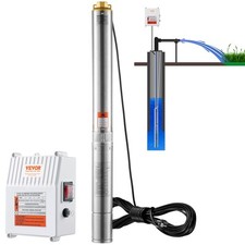 VEVOR Pompe immergée à eau pour puits profond acier inox 1500 W 9,8 m³/h 108 m